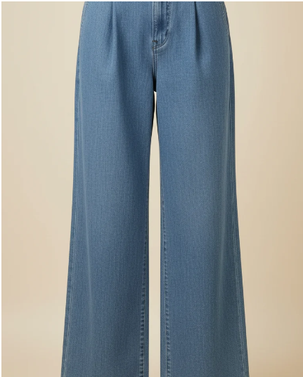 Pantalon denim bleu large