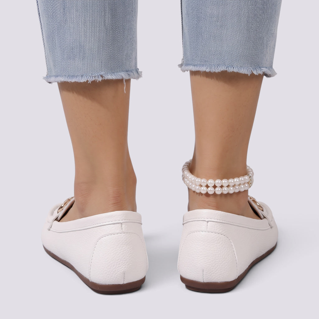 Mocassin Femme à Chaîne Bout Rond