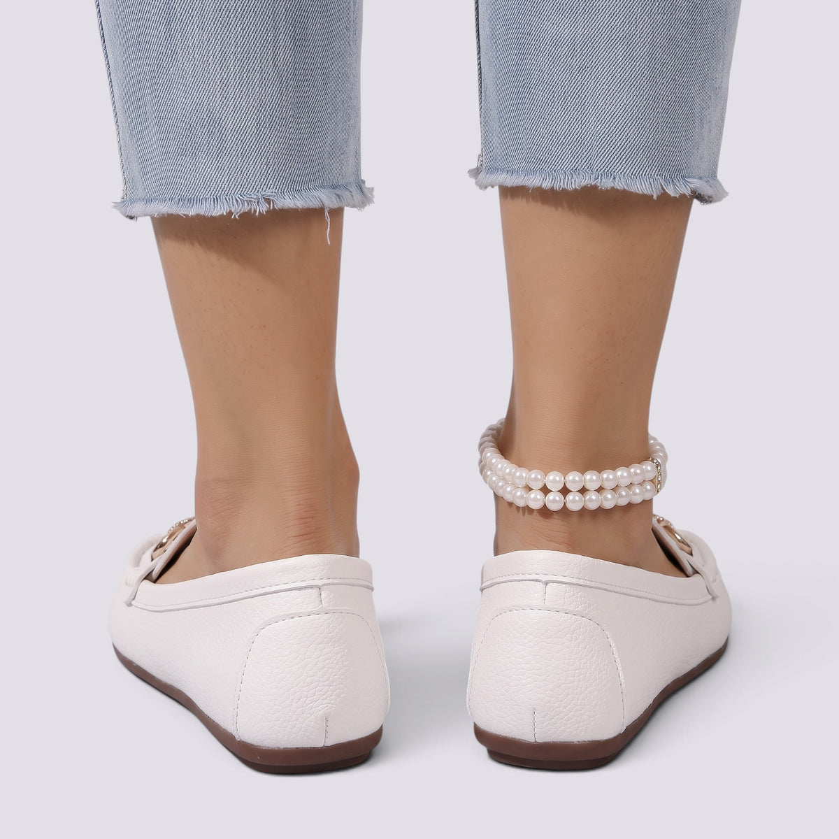 Mocassin Femme à Chaîne Bout Rond