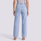 Droite Jean Droit Femme Taille Haute Coupe