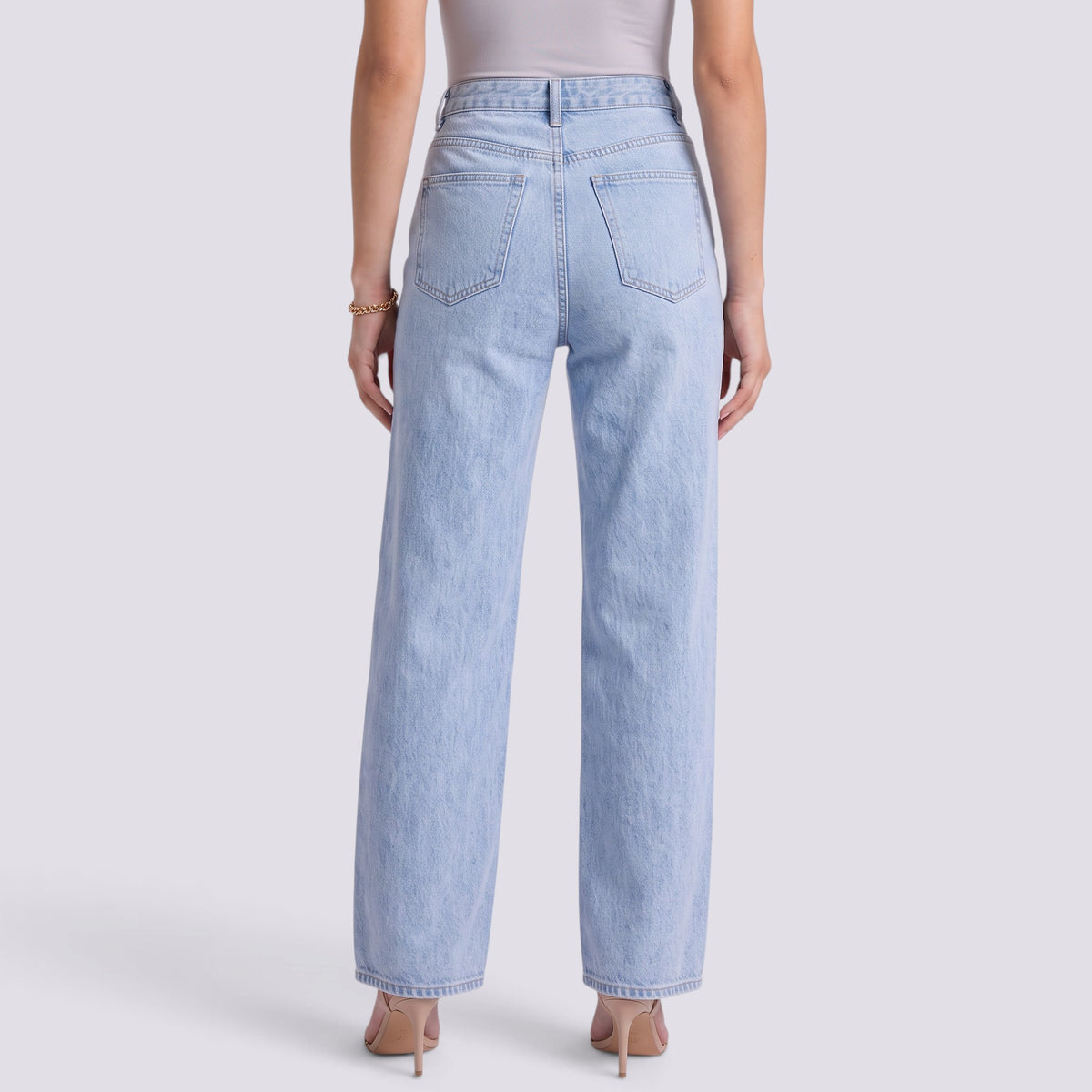 Droite Jean Droit Femme Taille Haute Coupe