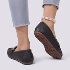 Mocassin Femme à Chaîne Bout Rond