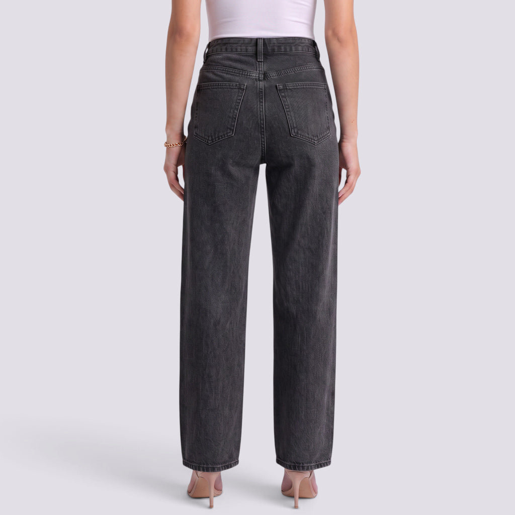 Droite Jean Droit Femme Taille Haute Coupe