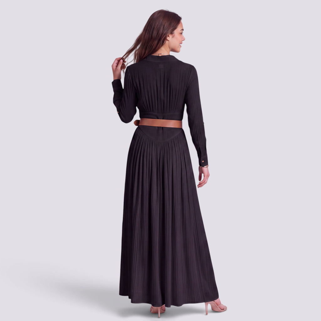 Robe Longue Femme Fendue Col V