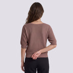 Pull Femme Chic Manches Trois-Quarts Col Rond Ample