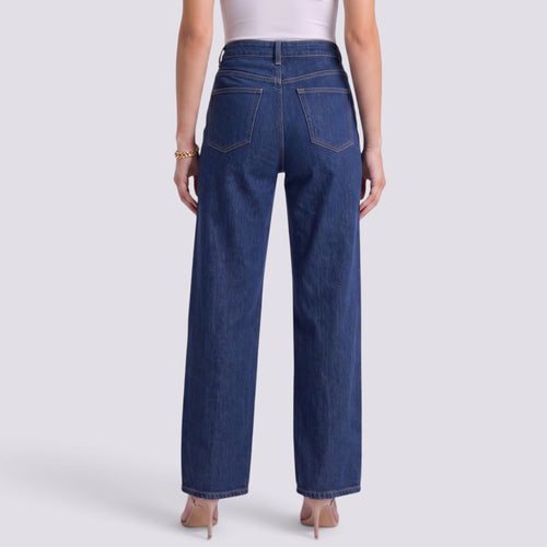 Droite Jean Droit Femme Taille Haute Coupe
