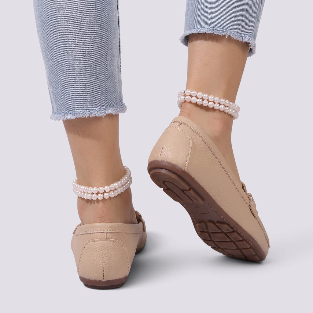 Mocassin Femme à Chaîne Bout Rond