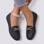 Mocassin Femme à Chaîne Bout Rond