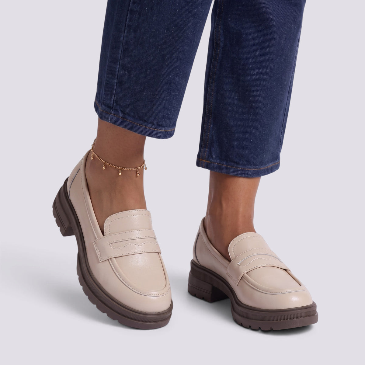 Mocassins Femme à Talon Compensé