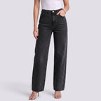 Droite Jean Droit Femme Taille Haute Coupe