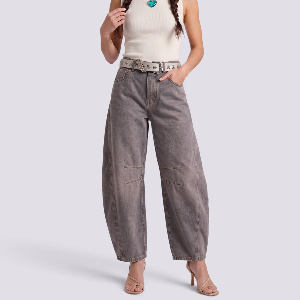 Jean Large Femme Taille Mi-Haute