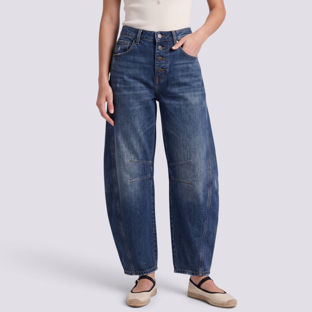 Jean Large Femme Taille Mi-Haute