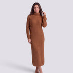 Robe Pull Femme Col Roulé Longue