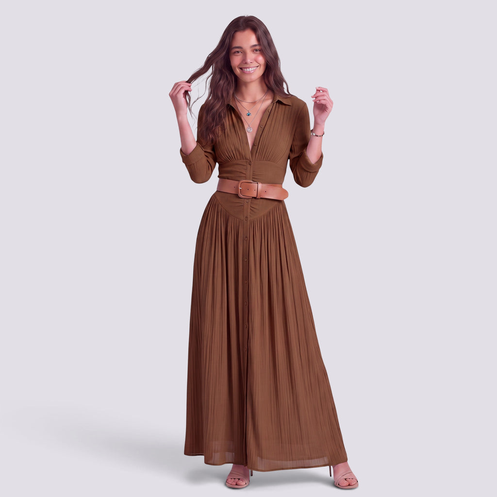 Robe Longue Femme Fendue Col V