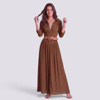 Robe Longue Femme Fendue Col V