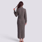 Robe Pull Femme Col Roulé Longue