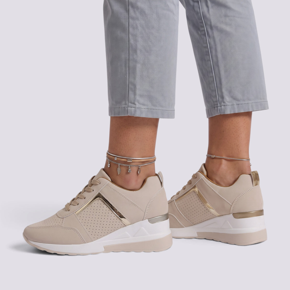 Baskets Plateforme Femme Compensées Lacées
