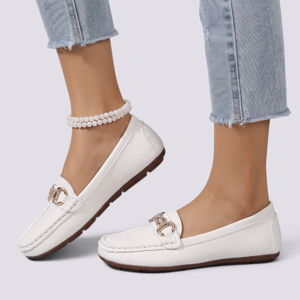 Mocassin Femme à Chaîne Bout Rond