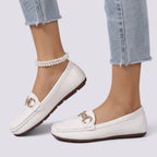Mocassin Femme à Chaîne Bout Rond