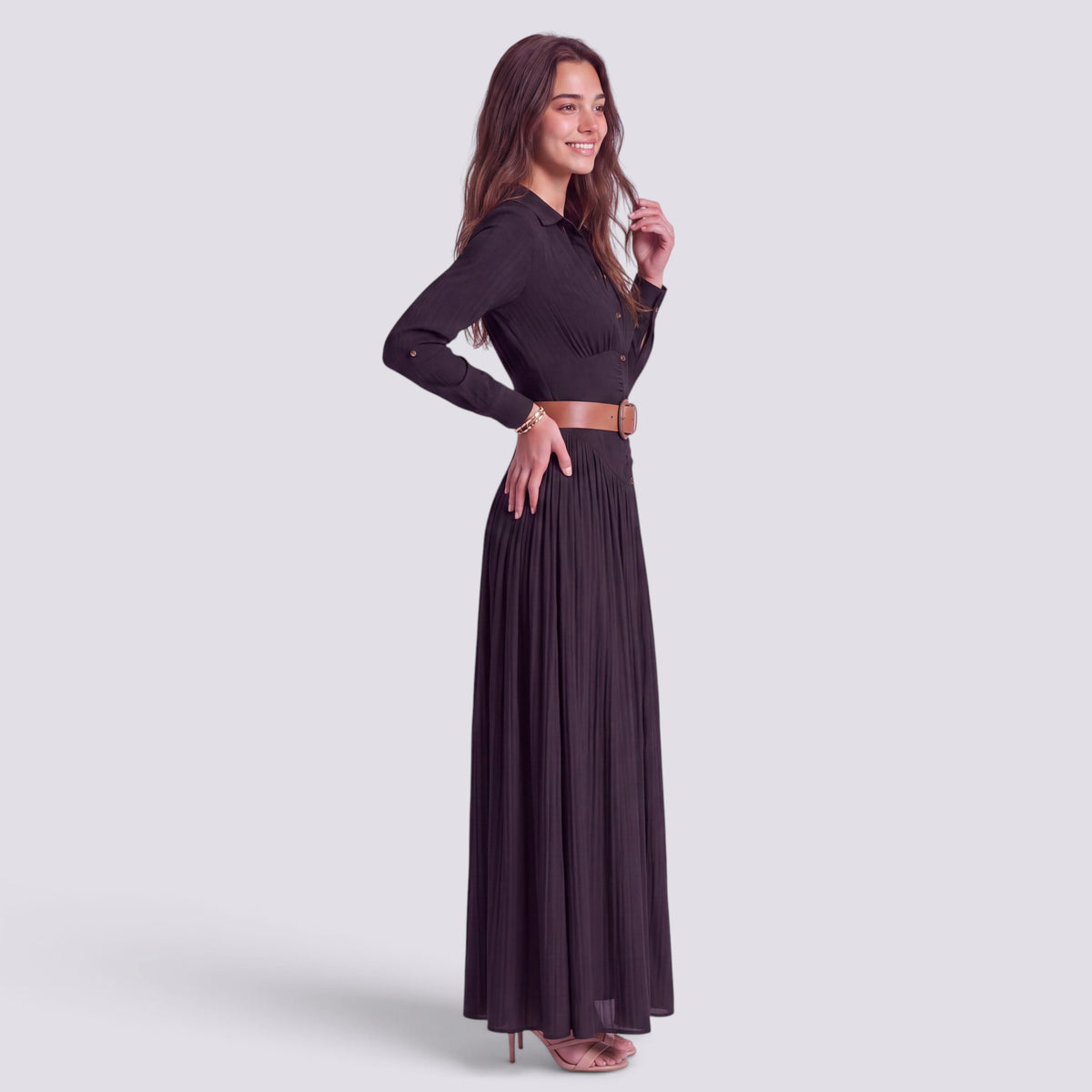 Robe Longue Femme Fendue Col V