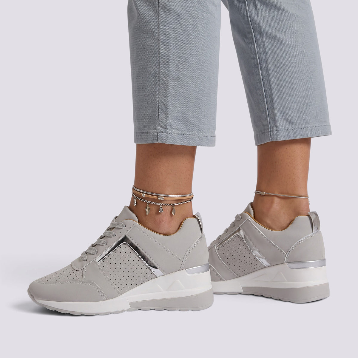 Baskets Plateforme Femme Compensées Lacées
