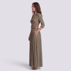 Robe Longue Femme Fendue Col V