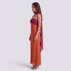 Robe Longue Femme Fourreau Élégante Bicolore